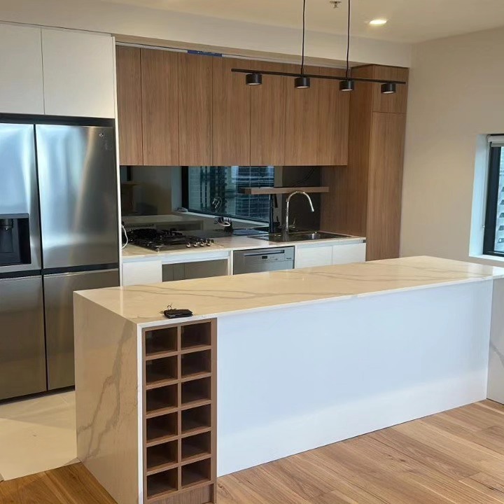 Modern kitchen with wine rack